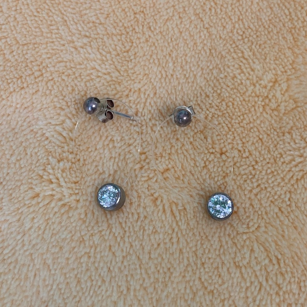 Illusion crystal drop earrings
